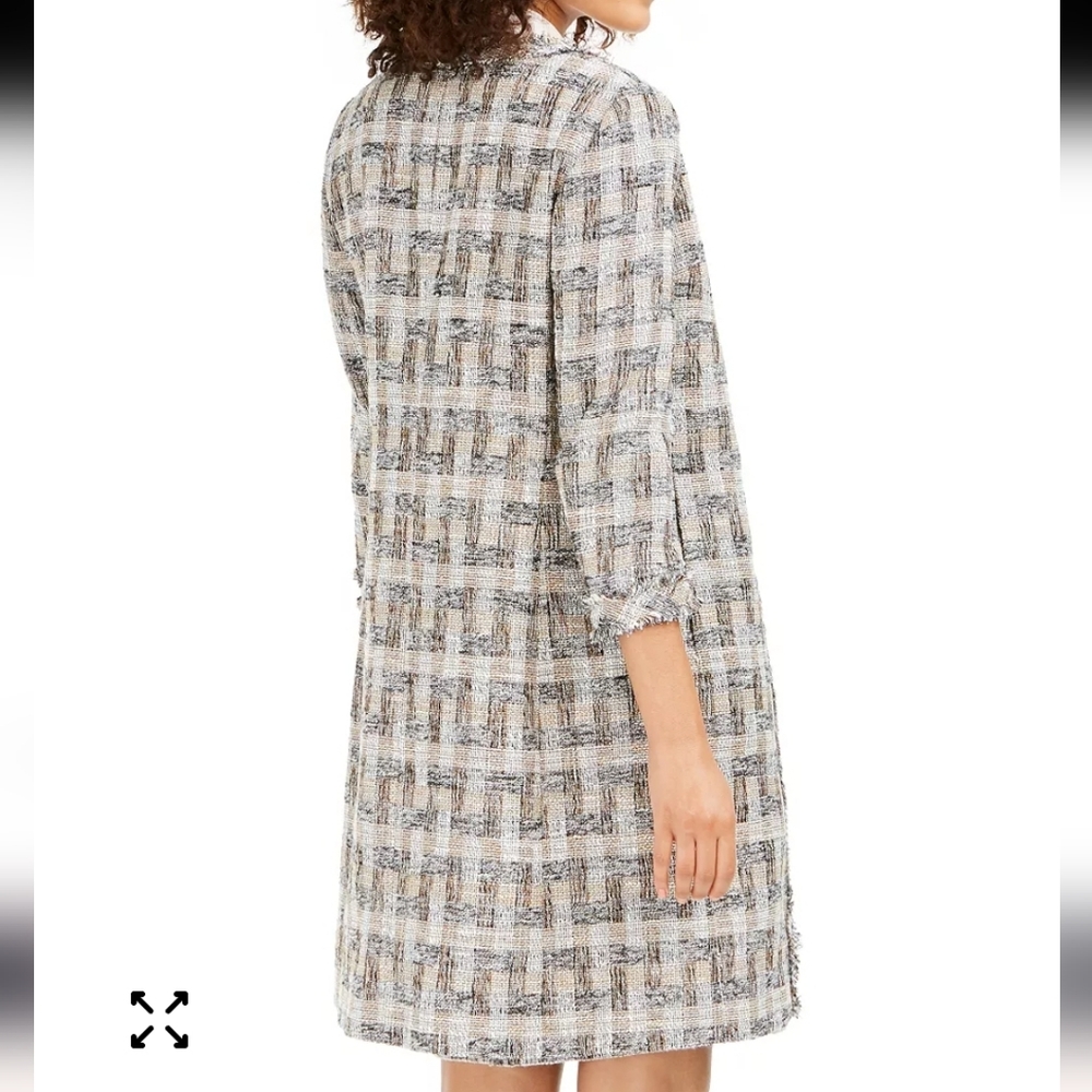 Anne Klein Fringed Tweed Topper Jacket Womens Size 16 Blazer Jacket